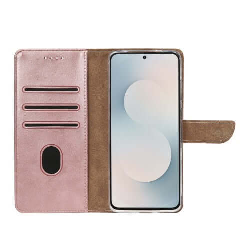 Rixus bookcase voor Samsung Galaxy S25 FE – roze