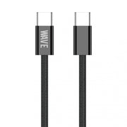 Wave WA-355 Type-C to Type-C Cable 1M Fast Charging (60 Wat) (Black)