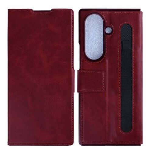Rixus wallet-hoesje met penhouder voor Samsung Galaxy Z Fold7 – rood