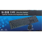 Optische muis en toetsenbord combo ultradun fashion H-518 (AZERTY-toetsenbord)