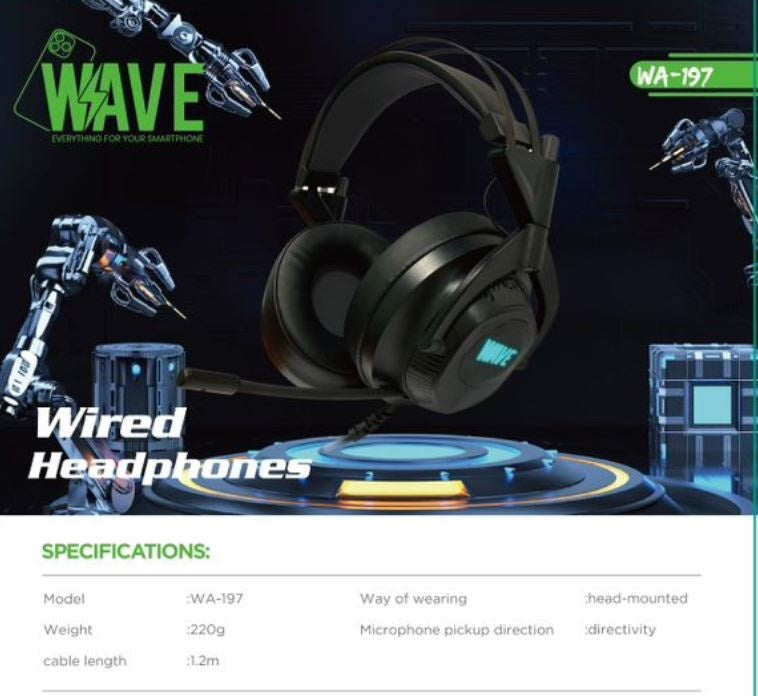 Wave WA-197 Gaming Headphones with 7.1 surround sound