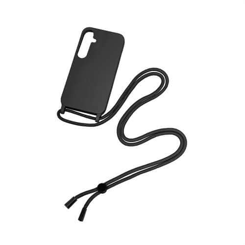 Rixus TPU-hoesje met koord voor Samsung Galaxy A25 5G – zwart
