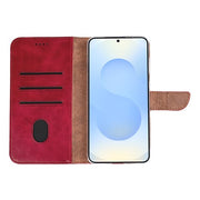 Rixus bookcase voor Samsung Galaxy S25 Edge – donkerrood