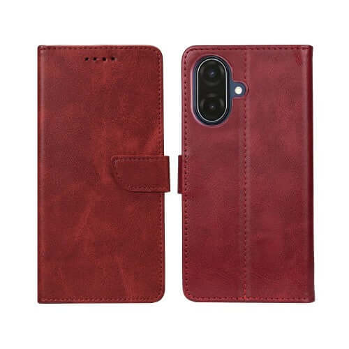 Rixus bookcase voor Samsung Galaxy A07 / A08 – donkerrood