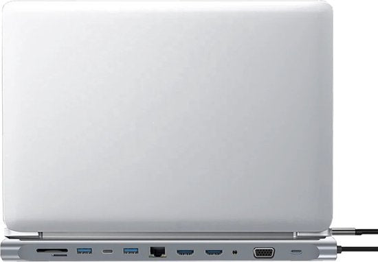 Wave WA-148 12-in-1 USB C Docking Station met Dual HDMI - USB 3.0 Hub - 3,5mm Jack - 1000MB