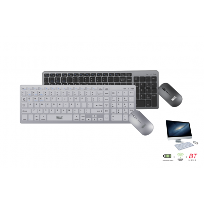 Wave WA-193 Wireless Charging Keyboard en mouse (Wireless + Bluetooth) - Silver