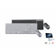 Wave WA-193 Wireless Charging Keyboard en mouse (Wireless + Bluetooth) - Silver