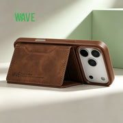 Wave Magsafe Hoes met portemonnee iPhone 12 Pro Max - Bruin