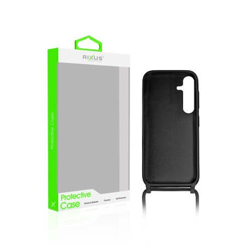 Rixus TPU-hoesje met koord voor Samsung Galaxy A25 5G – zwart