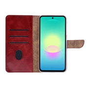 Rixus bookcase voor Samsung Galaxy A27 – donkerrood