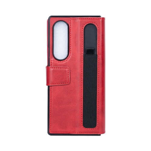 Rixus wallet-hoesje met penhouder voor Samsung Galaxy Z Fold4 – rood