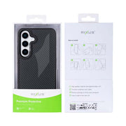 Rixus Mag Carbon hoesje voor Samsung Galaxy S25 – MagSafe-compatibel, titaniumzwart