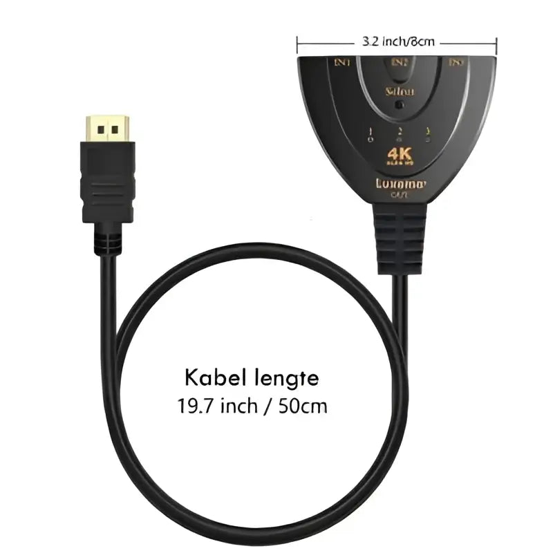 4K HDMI-switch 3-in-1 – Full HD 1080P 3D - wave hdmi