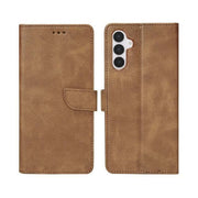 Rixus bookcase voor Samsung Galaxy S25 FE – lichtbruin