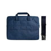 Laptop sleeve 15-16 inch navy blue met handvat en verstelbare schouderband.