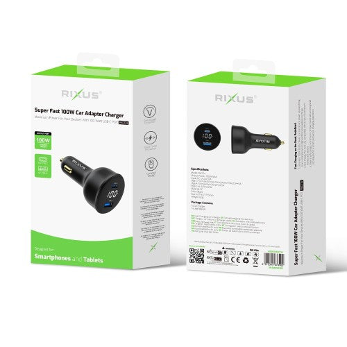 Rixus RXCC14 Autolader 100W – Zwart