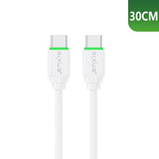 Rixus RXUC13C USB-C naar USB-C snellaadkabel 30cm wit – aansluitingen
