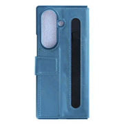Rixus wallet-hoesje met penhouder voor Samsung Galaxy Z Fold7 – sierrablauw