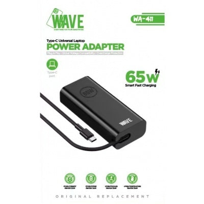 Wave WA-411 USB-C laptopadapter 65W met stroomkabel
