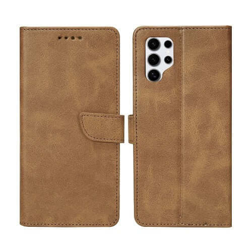 Rixus bookcase voor Samsung Galaxy S25 Ultra – lichtbruin