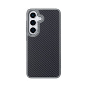 Rixus Mag Carbon hoesje voor Samsung Galaxy S25 Plus – MagSafe-compatibel, titaniumgrijs