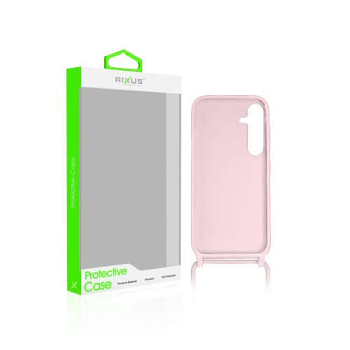 Rixus TPU-hoesje met koord voor Samsung Galaxy A25 5G – roze