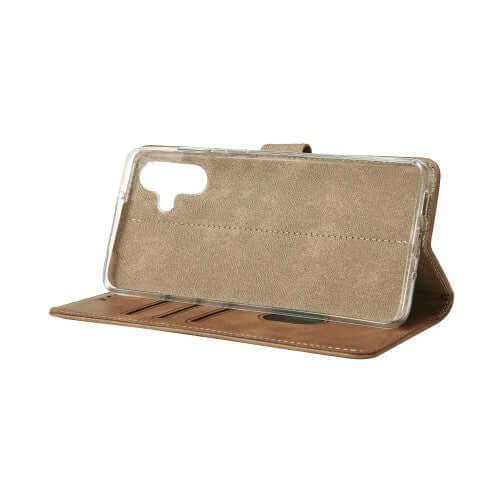 Rixus bookcase voor Samsung Galaxy A06 – lichtbruin