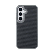 Rixus Mag Carbon hoesje voor Samsung Galaxy S25 – MagSafe-compatibel, titaniumgrijs