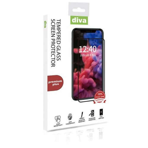 Diva Premium Plus glazen screenprotector voor Samsung Galaxy A72 – Zwart