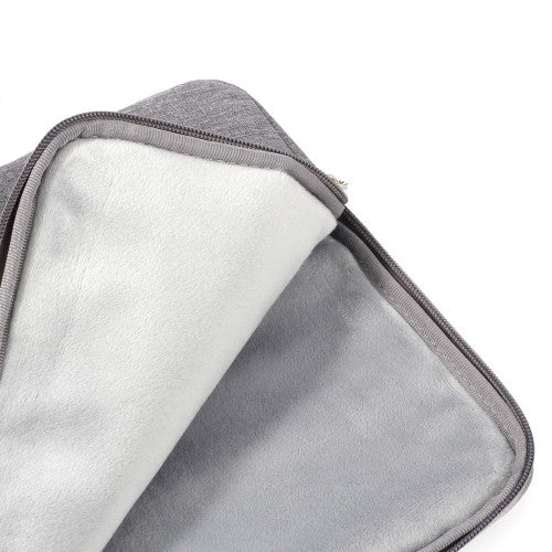 Laptop Sleeve Bag 11-12 inch grijs met zachte binnenkant en ritssluiting.
