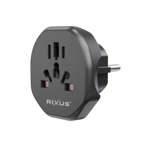 Rixus RXHC27B EU Reisadapter / Wandadapter – Zwart