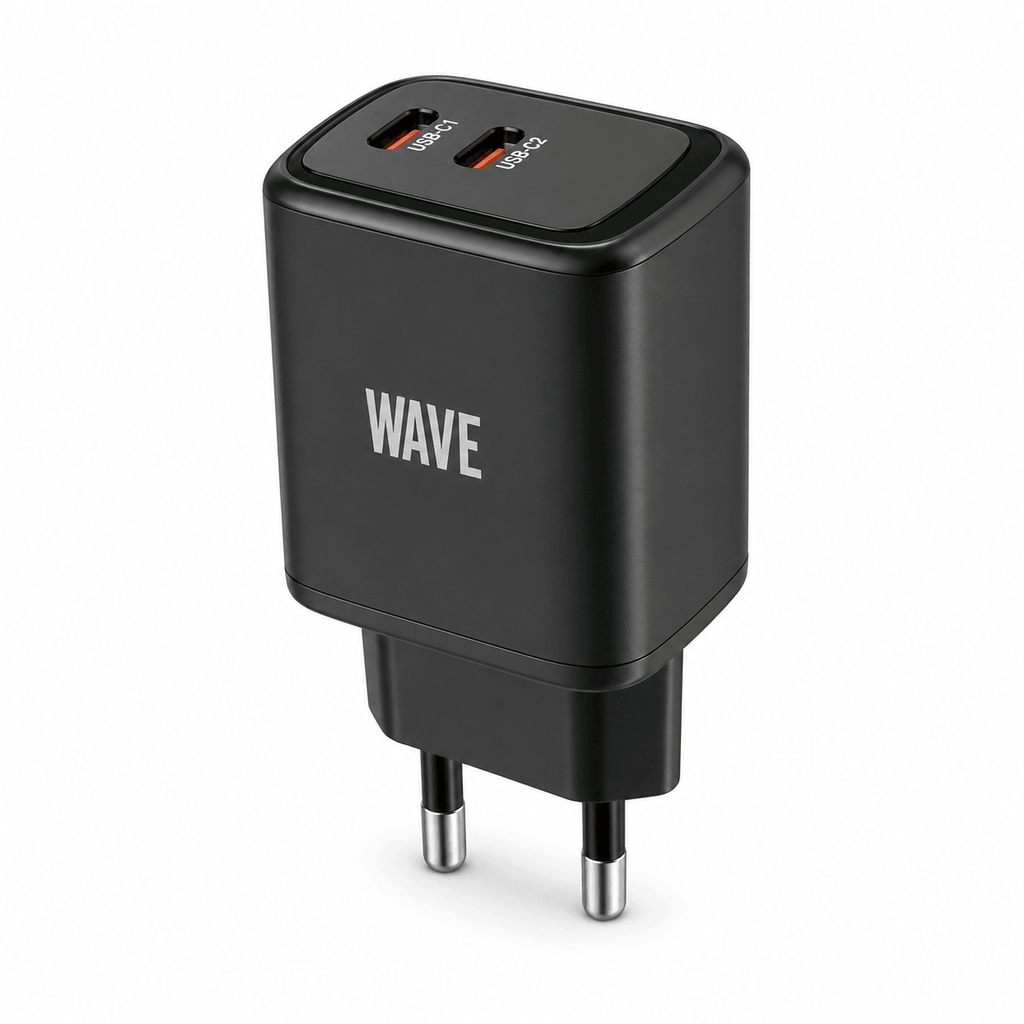 Wave WA-174 Dual USB-C PD Wandlader 35W – Zwart
