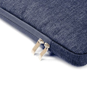 Laptop sleeve 11 12 inch donkerblauw met dubbele rits en duurzaam materiaal.