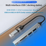 Dubbele USB-hub 5-in-1 multifunctioneel high-speed USB 3.0 Type-C