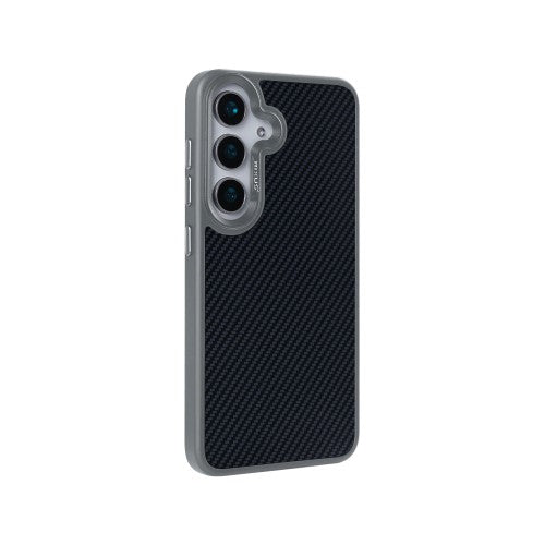 Rixus Mag Carbon hoesje voor Samsung Galaxy S25 Plus – MagSafe-compatibel, titaniumgrijs