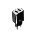 Dual USB-A Thuislader 5V (Zwart)