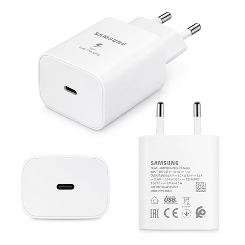 Samsung USB-C Fast Charging Adapter 65W EP-TA865 Bulk – Wit - samsung by Laad Centrum