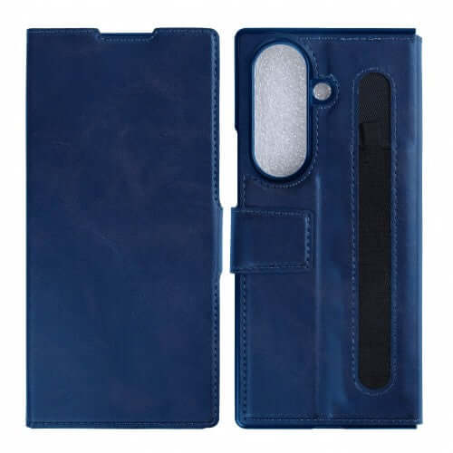 Rixus wallet-hoesje met penhouder voor Samsung Galaxy Z Fold7 – blauw
