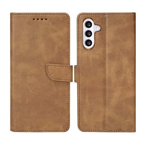 Rixus bookcase voor Samsung Galaxy A56 – lichtbruin