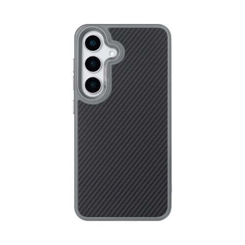 Rixus Mag Carbon MagSafe-compatibel hoesje voor Samsung Galaxy S26 – titaniumgrijs