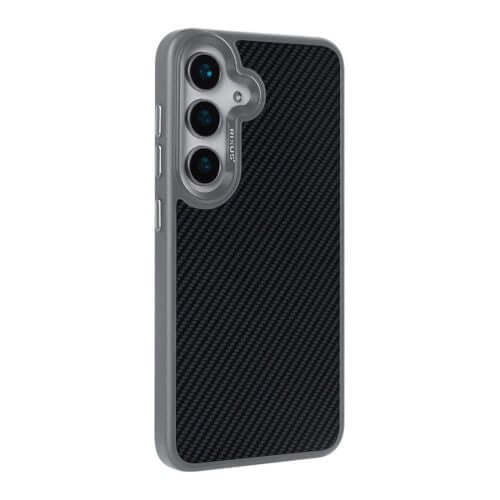 Rixus Mag Carbon MagSafe-compatibel hoesje voor Samsung Galaxy S26 – titaniumgrijs