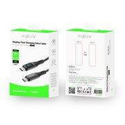 Rixus RXUC28AC USB-A naar USB-C nylon kabel met LED display 1m zwart – productoverzicht