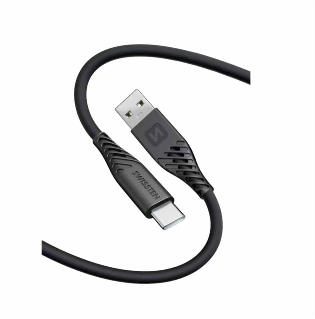 Swissten Lightning naar USB-C Kabel - Compacte 0,4 Meter Kabel in Zwart - Laad Centrum