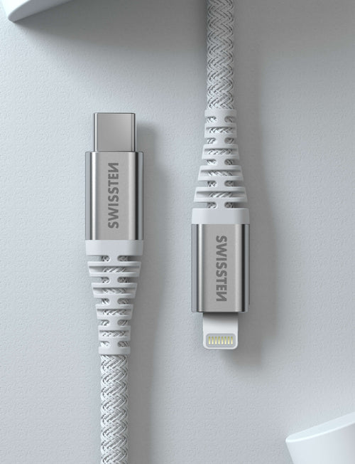 Swissten Lightning naar USB-C Kabel – 1,5 Meter – Aramideversterkt voor Duurzaam Gebruik - Laad Centrum