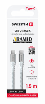 Swissten USB-C Kabel 1,5 Meter – Aramideversterkt voor Duurzaam Opladen - Laad Centrum