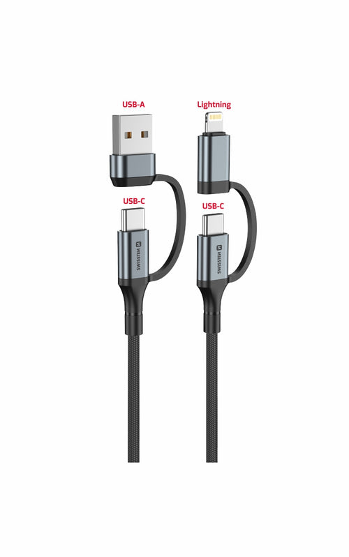 Swissten 4-in-1 USB-C Kabel – De Ideale Oplossing voor Al uw Laadbehoeften - Laad Centrum