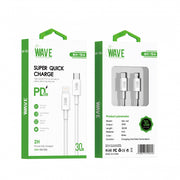 Wave WA-164 PD 20W USB-C To Lightning Cable 30 CM (wit)
