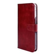 Rixus bookcase voor Samsung Galaxy A27 – donkerrood