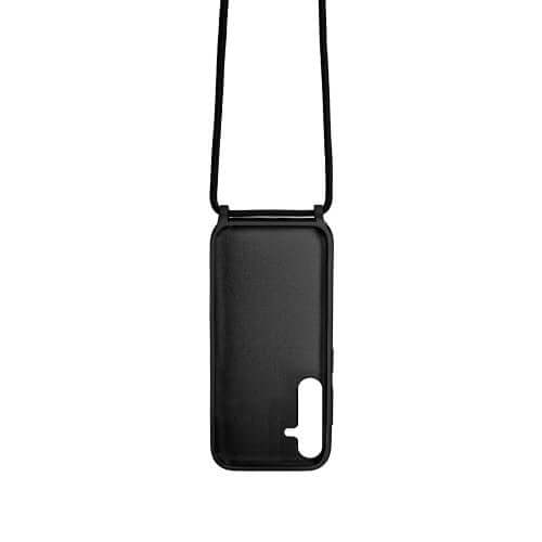 Rixus TPU-hoesje met koord voor Samsung Galaxy A25 5G – zwart