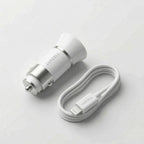 Car Charger Dual USB-A Port + USB to Type-C Cable 3.4A – Wit - Laad Centrum
